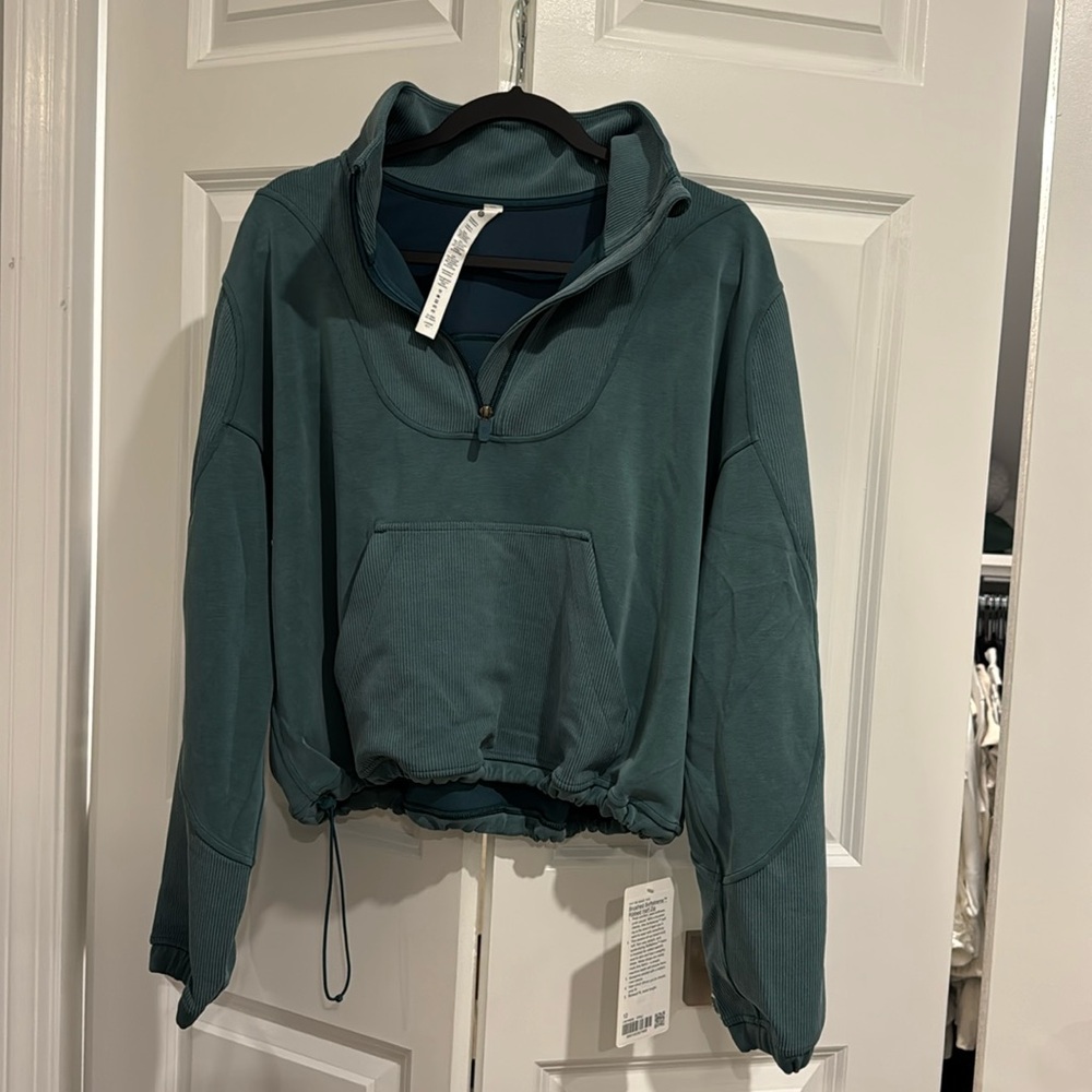 Ribbed half zip pullover